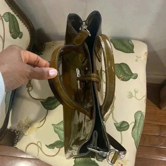 LONGCHAMP Brown Tortoise Patent Leather Large Roseau Toggle Tote - Picture 7 of 13